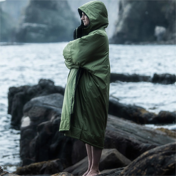 2025 Dryrobe Advance Long Sleeve Changing Robe V3 DALSV3 - Dark Green / Black